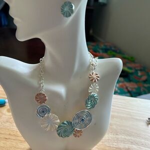 Elegant Multi-Color Necklace and Earring Set